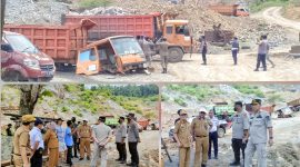 Tim terpadu Pemda dan Polres Konut turun langsung melakukan razia terhadap penambang batu. (**) 