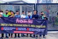 Aksi Unjuk Rasa Forsemesta di depan Kantor Kementerian ESDM mendesak Proses Hukum Dirut Perusda Kolaka. Kamis (14/04/2022). (*Ist) 