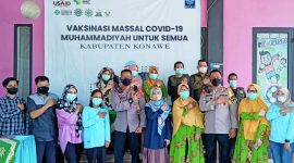 PD Muhammadiyah dan PD Aisyiyah Konawe, Majelis Pembina Kesehatan Umum (MPKU) menggelar Vaksinasi massal di kabupaten konawe. Sabtu, (23/04/2022). (*Ist). 