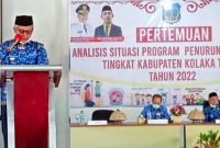 Pj. Bupati Koltim untuk membuka pertemuan aksi-1 percepatan penurunan stunting. Selasa, (17/05/2022). (*Ist) 