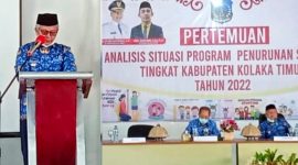 Pj. Bupati Koltim untuk membuka pertemuan aksi-1 percepatan penurunan stunting. Selasa, (17/05/2022). (*Ist) 
