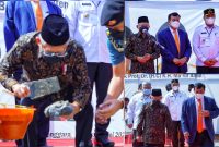 KH. Ma'ruf Amin, meletakan Batu Pertama Kawasan Industri PT. Nusantara Industri Sejati di Kabupaten Konawe Utara, Kamis (19/05/2022). (*Ist) 