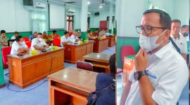 Doni Manurung Asisten Personalia Kebun (APK)  Unit Bangun menjelaskan kepada awak media ini di Kantor DPRD Pematang Siantar Soal Keaktifan HGU. Senin (23/05/2022). (*S. Hadi Purba). 