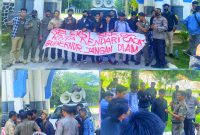 Massa Aksi Gerak Sultra mendesak Gubernur Sultra, mereview tim seleksi telah meloloskan kandidat yang tidak memenuhi persyaratan administrasi. Rabu (25/05/2022). (*Ist) 