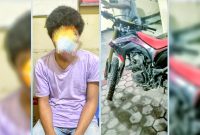 MI (15) berhasil diamankan di Satreskrim Polresta Kendari, bersama barang bukti sepede motor. (*Ist) 