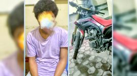 MI (15) berhasil diamankan di Satreskrim Polresta Kendari, bersama barang bukti sepede motor. (*Ist) 