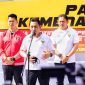Kapolri, Jenderal Listyo Sigit Prabowo memberikan sambutan parade kemenangan sea games 2022. (*Ist) 