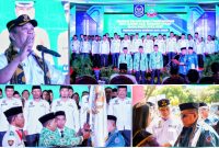 Ruksamin menyampaikan harapan kepada pengurus apdesi konut periode 2022-2027, terus berinovasi membangunan desa. Aula Konasara, Kelurahan Wanggudu, Kamis (04/08/2022). (*Ist) 