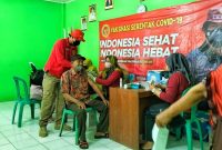 Binda Lampung bersama Dinkes Lamtim menggencarkan vaksinasi serentak. Rabu (10/08/2022). (*Ist) 