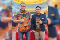 Adhi Yaksa Pratama (Kanan) bersama Ketua Umum JMSI, Teguh Santosa (Kiri) pada Rakernas I JMSI di Semarang.(*Ist) 