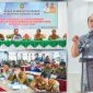 Bupati Konut, H. Ruksamin memberikan sambutan dan arahan pada Rapat Rekonsiliasi dan Koordinasi Pendapatan Daerah Kabupaten Konawe Utara Tahun Anggaran 2022. Selasa (06/09/2022). (*Ist) 
