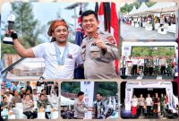 AKBP Ronald F.C Sipayung, S.H., S.I.K., M.H., berkesempatan menyerahkan Trofi Juara kepada Perally andalan SMW Motorsport. Minggu (26/09/2022). (*Ist) 