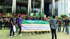 Aksi unjuk rasa Jilid II Ampuh Sultra - Jakarta mendesak KPK RI mengusut dugaan korupsi Gubernur Sulawesi Tenggara di Gedung KPK RI, Kuningan, Jakarta Selatan, Rabu (28/09/2022). (*Ist) 