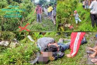 Reskrim Polsek Dolok Panribuan turun melaksanakan Olah Tempat Kejadian Perkara di parit tepi jalan Dusun NDK Pasar Nagori Marihat Dolok, Kecamatan Dolok Panribuan, Jumat (30/01/2022). (*Ist) 