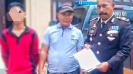 Keluarga Rajamin Hasibuan melaporkan oknum guru SMKN 1 Barumun ke Polres Padang Lawas. Senin (03/10/2022). (*Ist) 