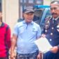 Keluarga Rajamin Hasibuan melaporkan oknum guru SMKN 1 Barumun ke Polres Padang Lawas. Senin (03/10/2022). (*Ist) 