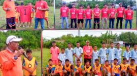 Kepala Desa Bakaran Batu, Muslim Susanto Resmi Membuka Turnamen Piala Kepala Desa Bakaran Batu di Lapangan Sepak Bola Xl Jl. Medan Batang Kuis, Dusun 1. Minggu (02/10/2022). (*Ist) 