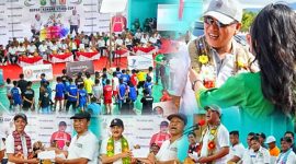 Ruksamin resmi membuka invent turnamen Badminton Bupati Konawe Utara Cup l Se-Sultra di Gedung Olah Raga (GOR) Wanggudu. Senin (03/10/2022). (*Kr/a) 