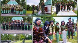 Jajaran TNI Ziarah di Taman Makam Pahlawan (TMP) Nagur Pematang Siantar, Jalan Pahlawan Kecamatan Siantar Timur Kota Pematang Siantar, Selasa (04/10/2022). (*Ist) 