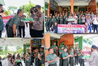 Kapolres Simalungun dan Kapolres Kota Pematang Siantar serta anggotanya datang memberikan kejutan Ulang Tahun ke Markas Korem 022/Pantai Timur. Rabu (06/10/2022). (*Ist) 