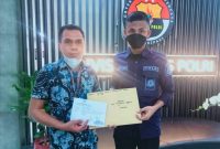 Forkam HL Sultra, Iqbal, S.Kom, resmi melaporkan PT PJP, PT SHF dan PT BTC ke Mabes Polri. Kamis (06/10/2022). (*Ist) 