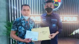 Forkam HL Sultra, Iqbal, S.Kom, resmi melaporkan PT PJP, PT SHF dan PT BTC ke Mabes Polri. Kamis (06/10/2022). (*Ist) 