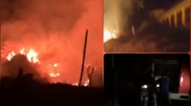 Dinas Pemadam Kebakaran dan Penyelamatan Konut berhasil padamkan api di dekat Gedung SMPN 2 Asera, Kelurahan Wanggudu, Kecamatan Asera. Minggu malam (02/10/2022). (*Ist) 