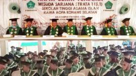 STAI Rawa Aopa cetak 183 Alumni, Wisuda Ke II di Desa Lamooso, Kecamatan Angata, Sabtu (08/10/2022). (*Ist) 