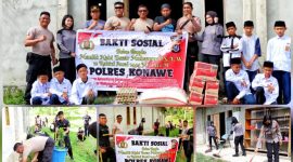 Polres Konawe Gelar Baksos dan Bagikan Bansos di Pesantren Hidayatulla Putra, Kel. Puosu, Kec. Tongauna. Selasa (11/10/2022). (*Ist) 