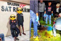 Satreskrim Polresta Kendari Olah TKP korban Alimun (27) berlumuran darah di sebuah lahan kosong di Jalan Pembangunan, Kelurahan Sodoha, Kecamatan Kendari Barat, Kota Kendari, Sulawesi Tenggara. Selasa, (11/10/2022). (*Ist) 