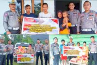 Tanamkan rasa kepedulian sesama, Satlantas Polres Konut bagikan paket sembako kepada keluarga korban kecelakaan. Selasa (11/10/2022). (*Is/Kroscek) 