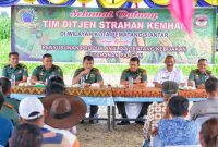 Kepala Staf Perencanaan Korem 022/Pantai Timur, Letkol Kav A.R. Dalimunthe, S.E., M.M.,  dan Para Kasi Korem 022/PT menerima kunjungan kerja Tim Ditjen Strahan Kemhan RI. Rabu (12/10/2022). (*Ist) 