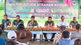 Kepala Staf Perencanaan Korem 022/Pantai Timur, Letkol Kav A.R. Dalimunthe, S.E., M.M.,  dan Para Kasi Korem 022/PT menerima kunjungan kerja Tim Ditjen Strahan Kemhan RI. Rabu (12/10/2022). (*Ist) 