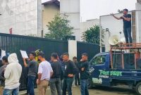 Unjuk rasa Koalisi Aktivis Nasional Sulawesi Tenggara - Jakarta meminta Kementerian ESDM cabut IUP PT KKP. Jum'at (14/10/2022). (*Ist). 