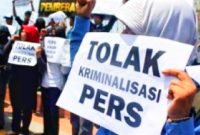 Ilustrasi Aksi Tolak Kriminalisasi Pers. (*Ist) 