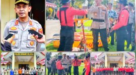 AKBP Wisnu Wibowo, S.H., S.I.K., M.Si, mengecek kondisi sarana gelar pasukan antisipasi menghadapi bencana alam tahun 2022, di halaman Kantor Mapolres Konsel. Kamis, (20/10/2022). (*Rul) 