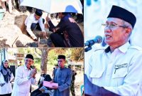 H. Lukman Abunawas saat merayakan Maulid Nabi Muhammad SAW dan Peletakan Batu Pertama Pembangunan Masjid Pondok Pesantren Darul Huffadz Wal Ma,arif Malaha. (*Ist) 