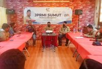 Ketua Umum PW JPRMI Sumut Abdul Jalil Ritonga, S.Pd, saat menjadi pemateri pada diskusi bertajuk Moderasi Beragama di Sumatera Utara yang dilaksanakan oleh PW JPRMI Sumut. Kamis (06/10/2022). (*Ist) 