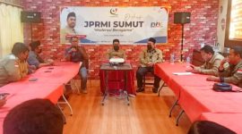 Ketua Umum PW JPRMI Sumut Abdul Jalil Ritonga, S.Pd, saat menjadi pemateri pada diskusi bertajuk Moderasi Beragama di Sumatera Utara yang dilaksanakan oleh PW JPRMI Sumut. Kamis (06/10/2022). (*Ist) 