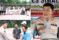 Kapolres Simalungun, AKBP Ronald F.C Sipayung, mendengar curhatan warga di Nagori Moho, Kecamatan Jawa Maraja Bahjambi, Kabupaten Simalungun, Selasa (01/11/2022). (*Ist) 
