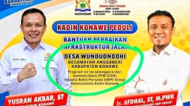 Pamplet pelaksanaan kegiatan di Desa Wunduongohi, Kecamatan Anggaberi, Kabupaten Konawe. (*Ist) 
