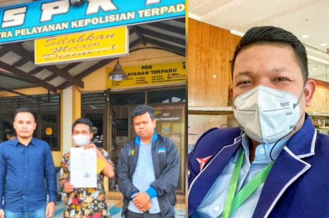 Andre Andika Sinaga (kanan) bakal melaporkan balik Hudson Sinaga (kiri) kepolres pematang siantar soal laporan palsu. (*Ist) 