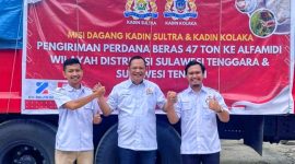 47 ton beras lokal disalurkan ke toko Alfamidi wilayah distribusi Sulawesi Tenggara dan Sulawesi Tengah. (*Ist) 