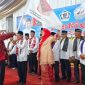Pengibaran Pataka Pengurus Ikatan Keluarga Luhak Agam  Sumatera Utara. (*S. Hadi/Kr) 