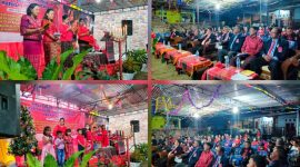 Perayaan Natal Keluarga Besar Simbolon Dohot Boruna berlangsung meriah dan penuh sukacita. (*Hadi/Kr). 