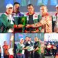 Bupati Ruksamin resmi membuka HUT PGRI dan HGN ke 77 Tahun di lapangan sepak bola Kecamatan Molawe, Konawe Utara. (*Ist). 