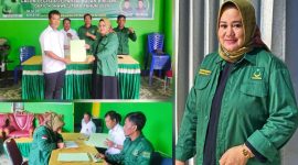 Kembali bertarung Calon Legislatif DPRD Konut pada Pemilu 2024. Yusnawati Halim (Kanan) mengambil formulir dan resmi mendaftarkan diri. (*Ist) 