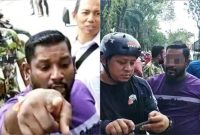 Seorang pria bernama Rakes menyebut dirinya anggota Organisasi Kepemudaan (OKP) AMPI itu juga sempat menendang wartawan, sebelum dimulainya rekonstruksi kasus penganiayaan melibatkan dua oknum anggota DPRD Medan. Senin, (27/2/2023). (*Ist) 