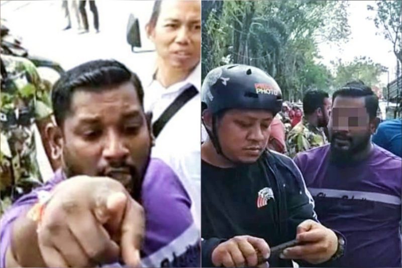 Seorang pria bernama Rakes menyebut dirinya anggota Organisasi Kepemudaan (OKP) AMPI itu juga sempat menendang wartawan, sebelum dimulainya rekonstruksi kasus penganiayaan melibatkan dua oknum anggota DPRD Medan. Senin, (27/2/2023). (*Ist) 