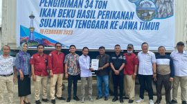 51 ton hasil perikanan hasil perikanan Sulawesi tenggara dikirim ke jawa timur. (*Ist) 